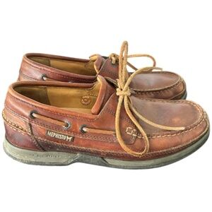 Mephisto Spinnaker Brown Leather Boat Shoes Men’s Moc Toe Comfort Size 7
